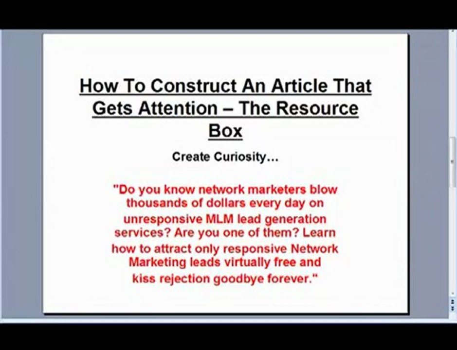 How To Write A Resource Box