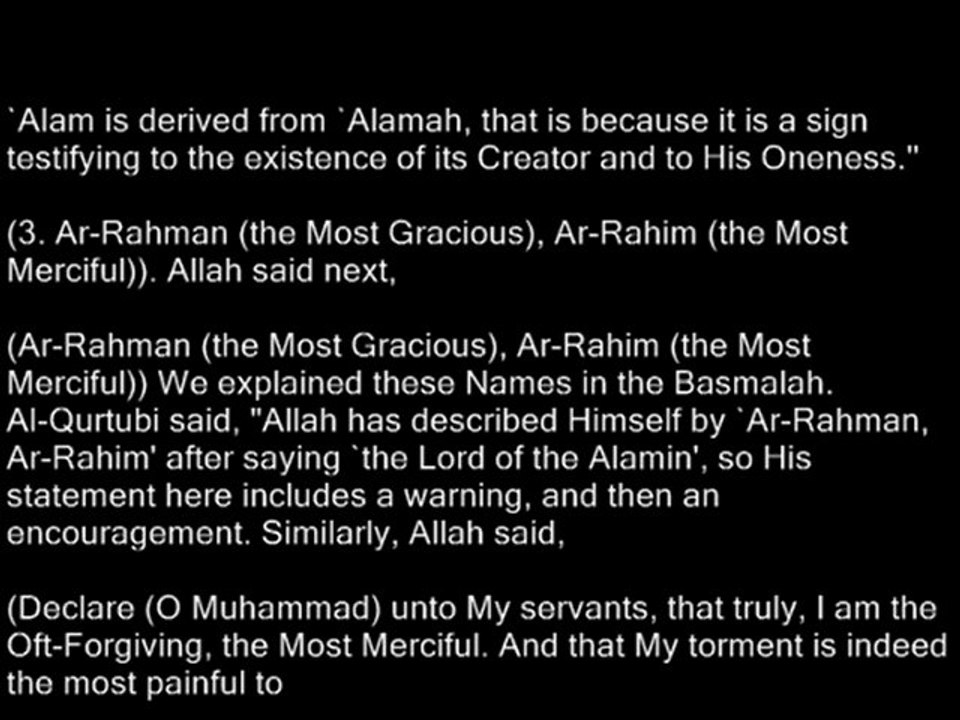 Fatiha-Creation=Alam