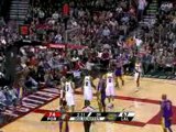NBA Kobe Bryant dribbles the ball between his legs and goes