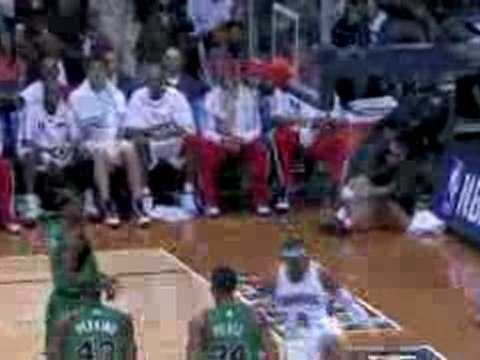 NBA Josh Smith throws down a huge dunk served up by Joe John