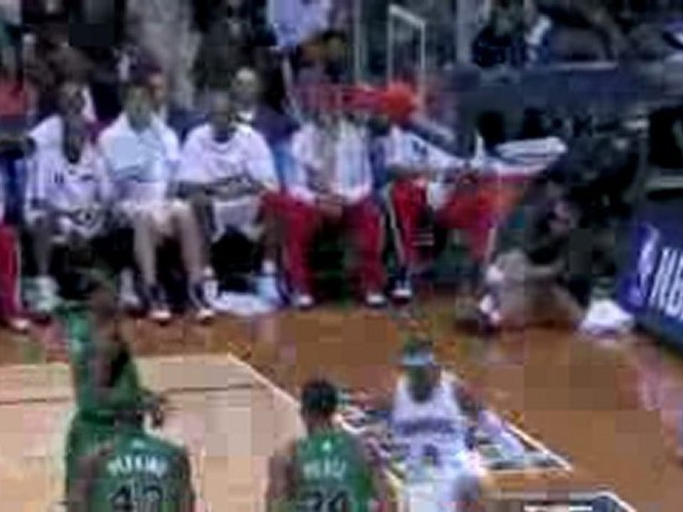 NBA Josh Smith throws down a huge dunk served up by Joe John