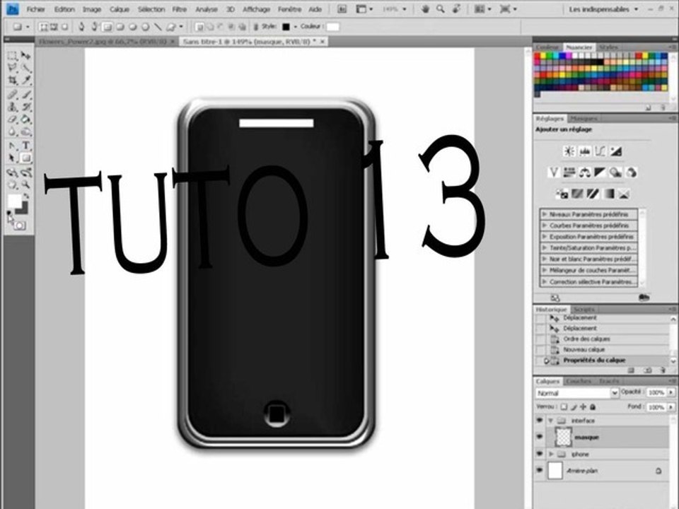 FreD || tutorial photoshop #13  Iphone a partir de rien