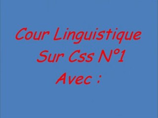 CSS Cour Linguistique N°1 CSS