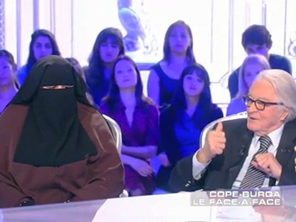 Copé face à une jeune femme en burqa chez Ardisson 2/2
