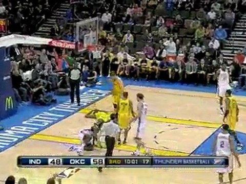 NBA Jeff Green maintains his concentration and gets the toug