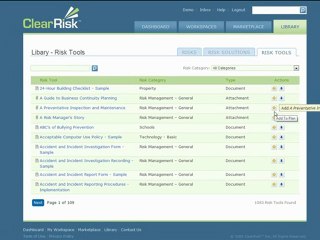 ClearRisk Risk Management Plan: Library