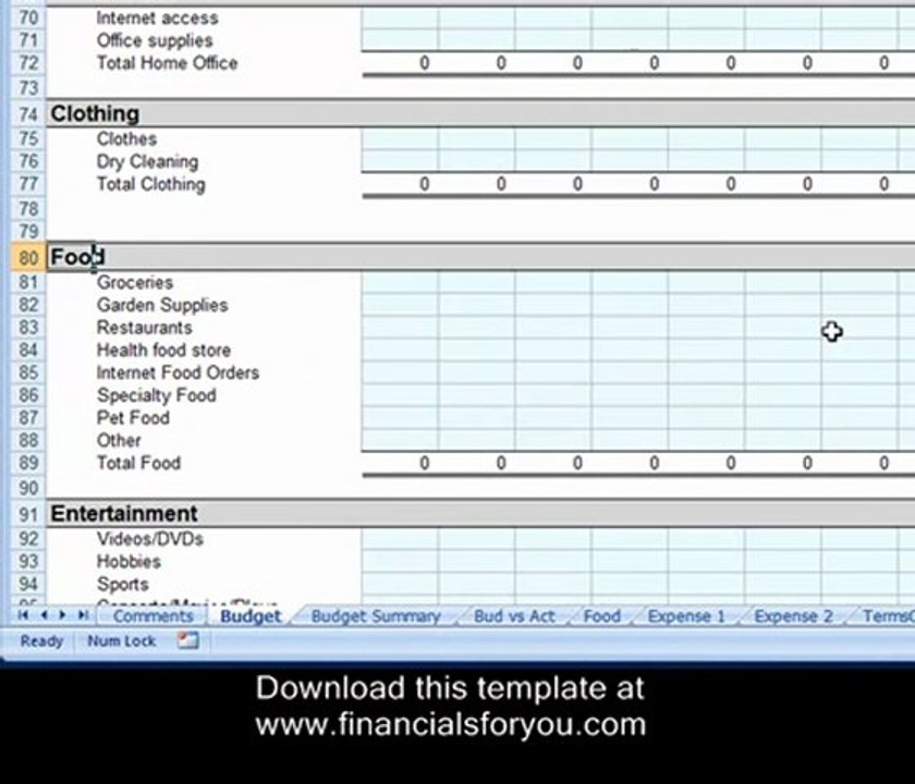 Personal Budget Template