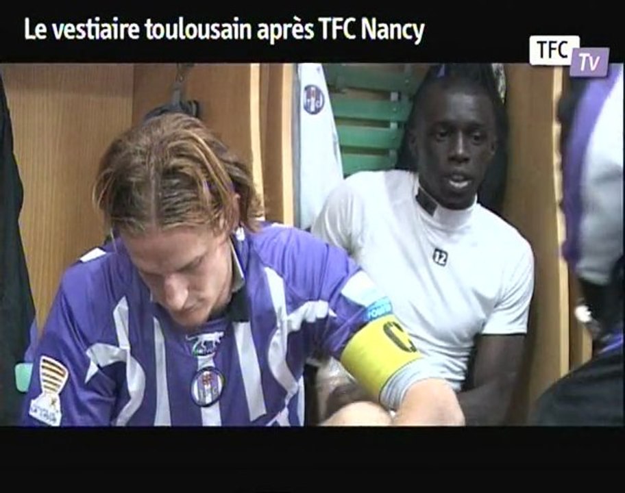 Le vestiaire toulousain après TFC nancy