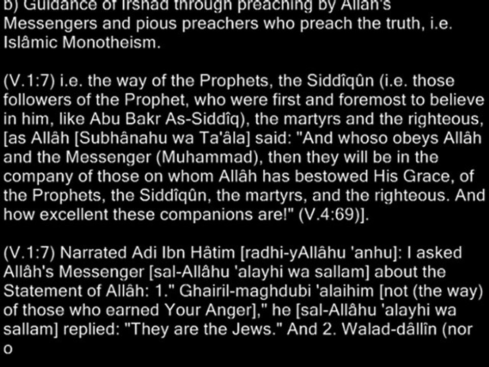 Chapter fatiha Hadith explanation