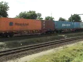 EMD JT42CWR Class66 diesel locomotive with intermodal train