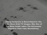 Moon Hoax- Footprints in Beach-Sand in Fake Moon TV Images