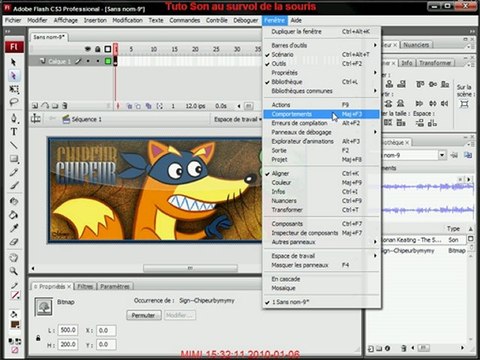 Tuto Son au survol de la souris Flash CS3