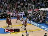 Serge Ibaka takes the pass and finishes with a slam.