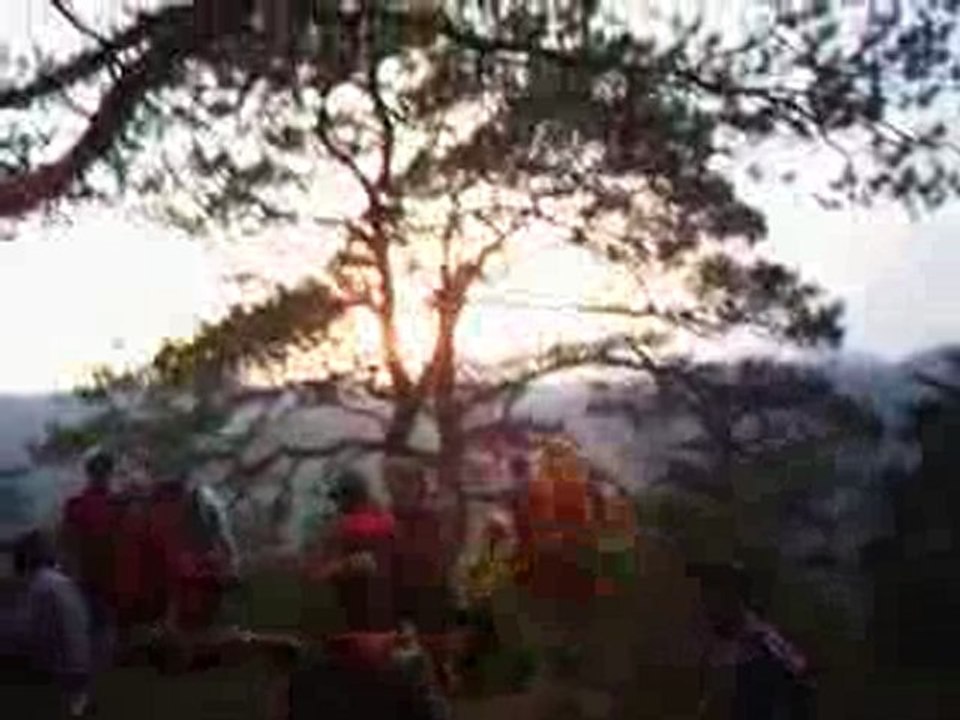 couche de soleil sur les Vosges du Nord en VTT