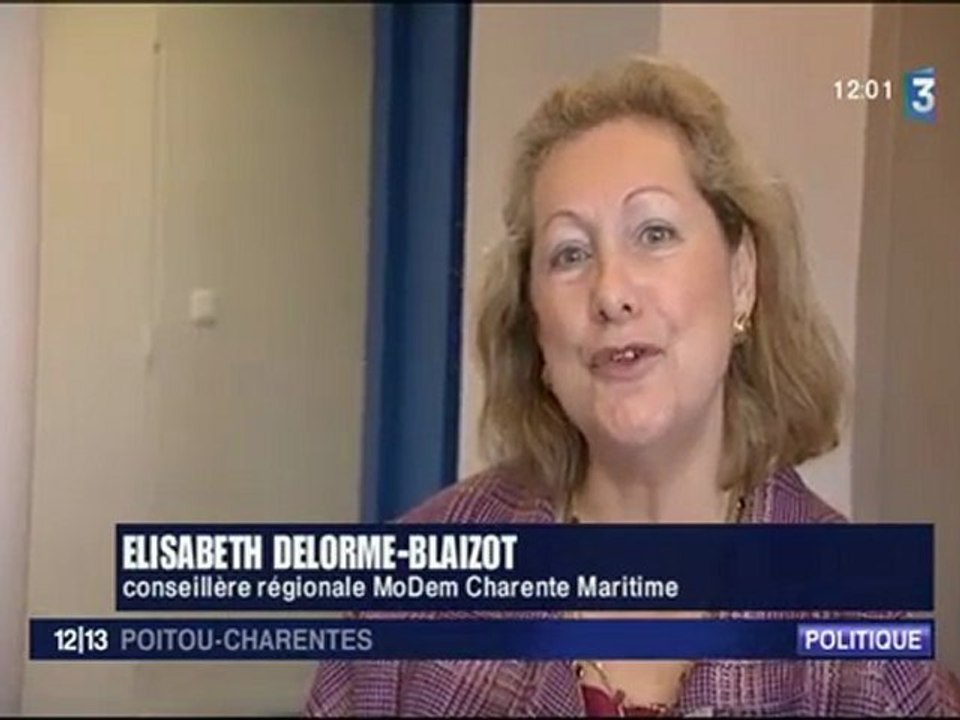 Elisabeth Delorme-Blaizot FR3 12-13 du 17/01 Régionales 2010