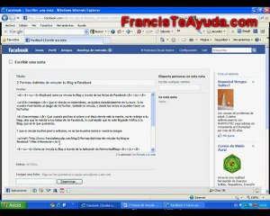 Forma en Notas de Facebook II FrancisTeAyuda.com