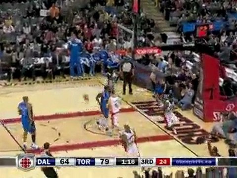 Jarrett Jack dishes to Amir Johnson on the run out and Johns