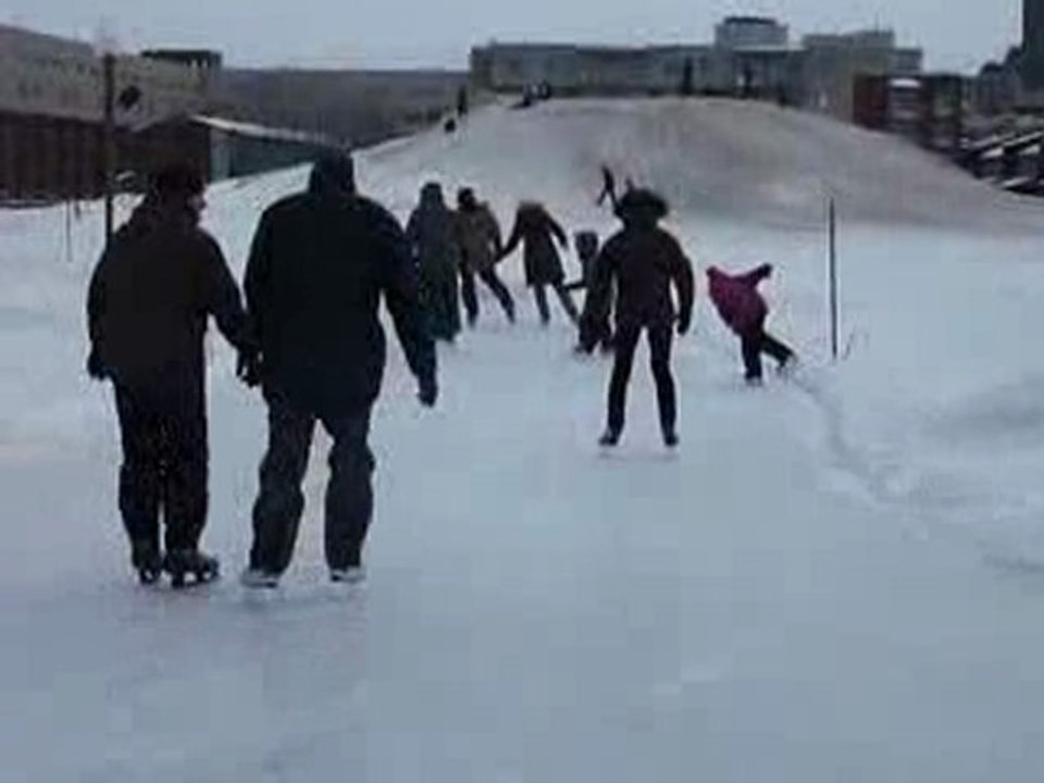 Patinage avec chute