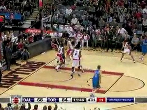 Amir Johnson elevates and denies Shawn Marion's shot.