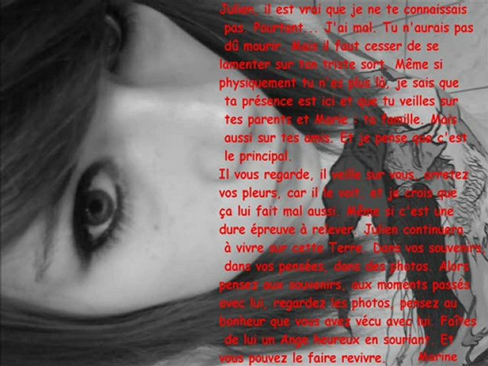 Hommage à JULIEN. Un Ange parti trop vite.