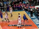 Ben Wallace takes the pass in the paint and hammers the rock