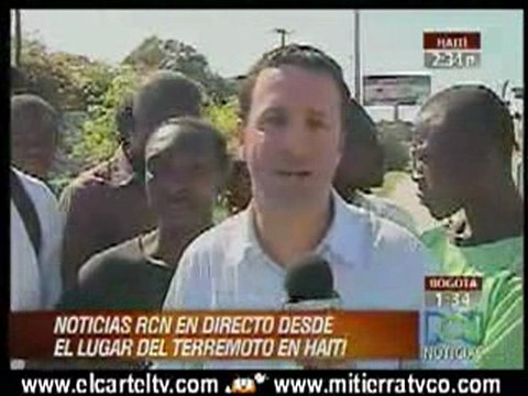 Felipe Árias (Noticias RCN) llorando en Haití
