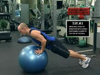 Exercise Ball Push Up Varations