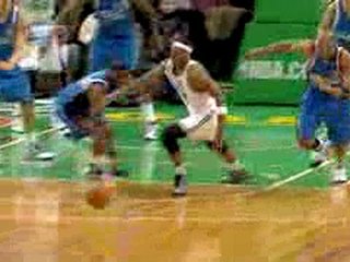 Paul Pierce gets a lucky bounce in Boston Garden to get the