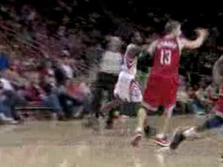 Carl Landry rejects the shot, then the Rockets get the ball