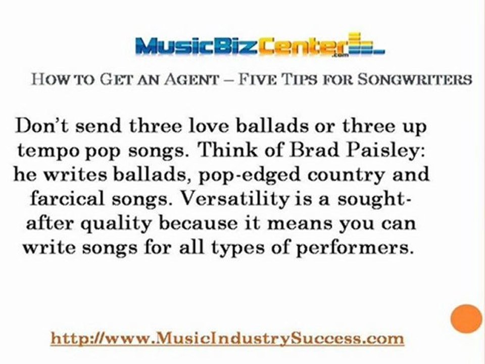 How to Get an Agent - Five Tips for Songwriters