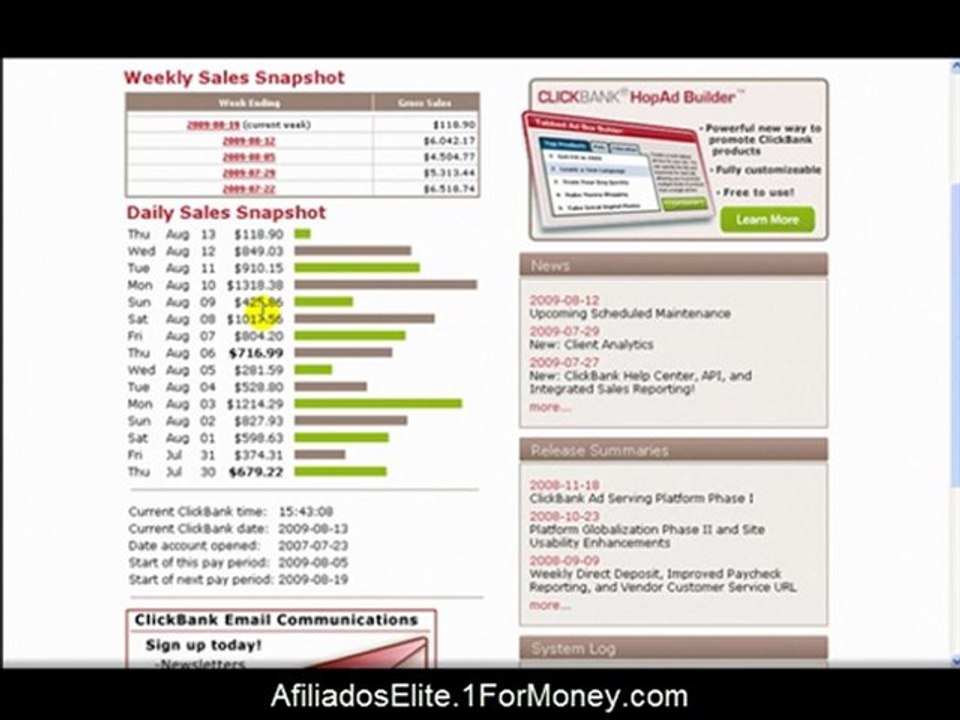 Prueba de Ganancias en Vivo de Afiliados Elite