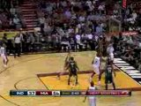 Dwyane Wade goes baseline and finds the net with the nice re