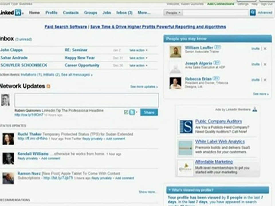 LinkedIn tip - Status Update