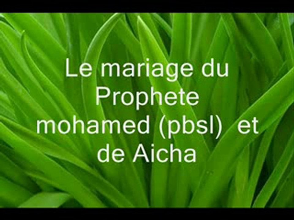 Les raisons du mariage du Prophete (pbsl) avec Aicha
