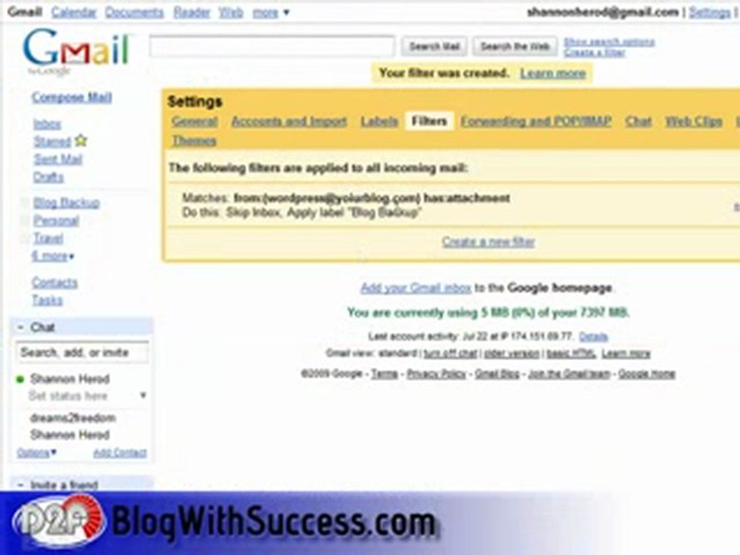 How to create a Gmail filter