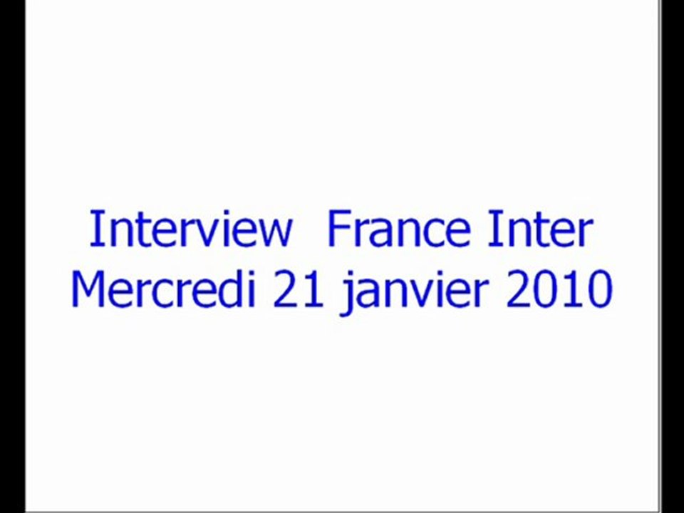 Bertrand Kern interview sur France Inter 20/01/2010