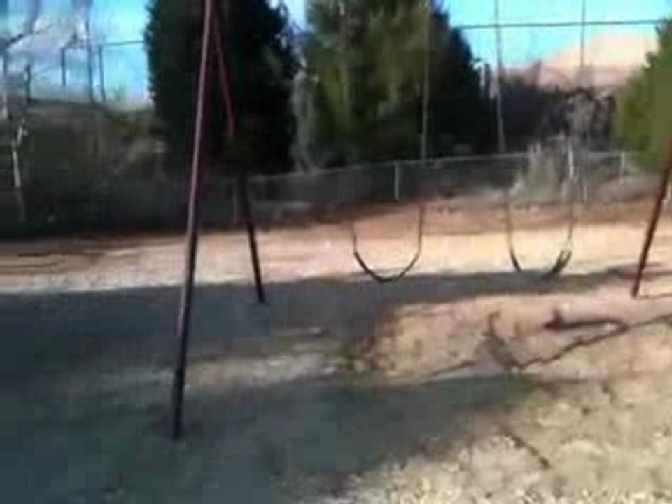 Jumping on a playground