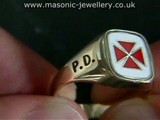 Gold Masonic Knights Templar Ring - Reversible DAJ103
