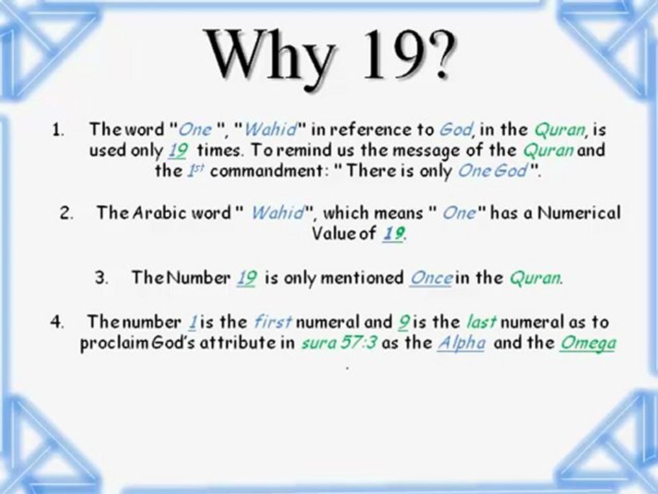Why 19 - Secrets of the Quran {Part 4 of 4}
