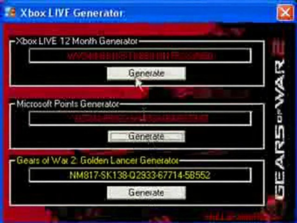 Xbox LIVE Microsoft Points Code Generator