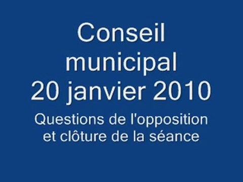 Conseil municipal du 20 janvier 2010