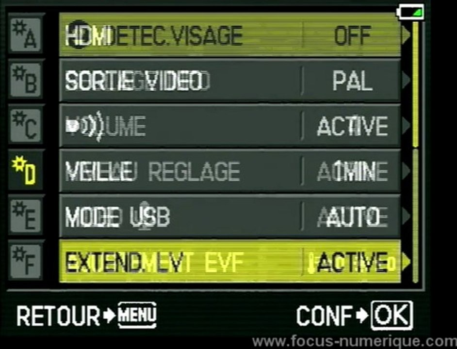 Olympus Pen E-P2 menus