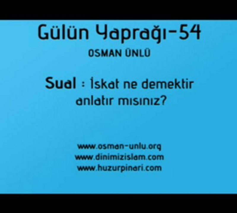 İskat Ne Demektir?