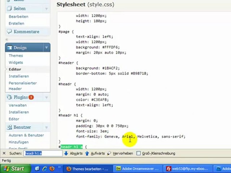 Wordpress Theme Schriftart -größe -farbe ändern