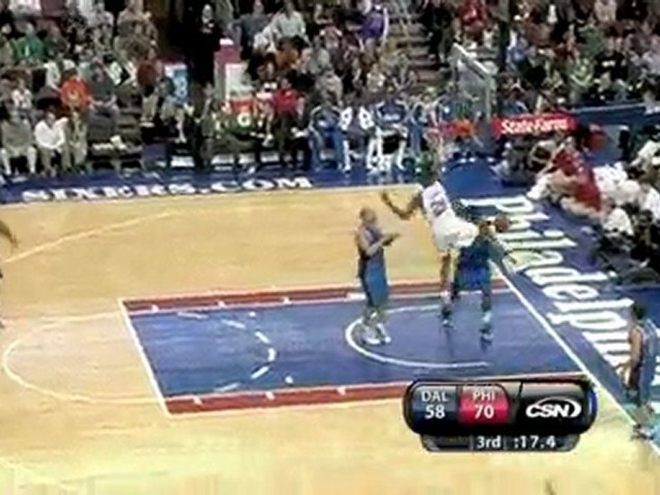 Thaddeus Young takes the pass and finishes with a huge slam