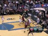 JaVale McGee blocks two straight shots during the second qua