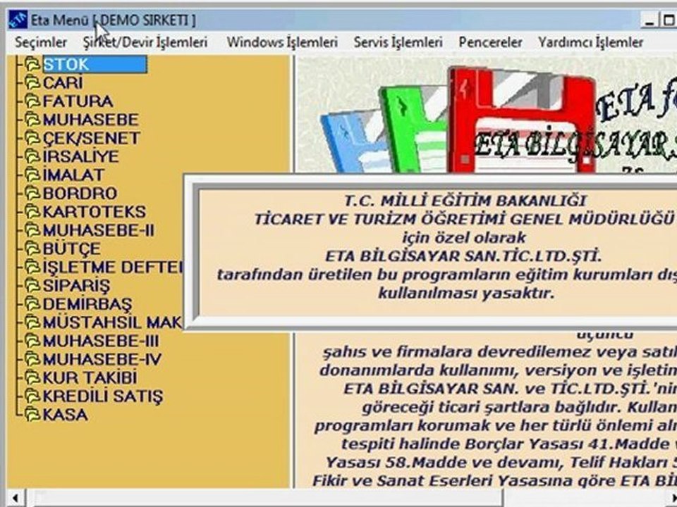 eta muhasebe paket programında şirket işlemleri anlatımı