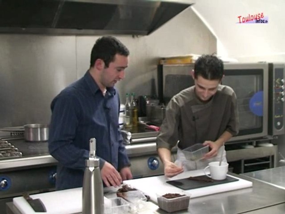Fondant et craquant au chocolat, sorbet cacao (28.01.10)