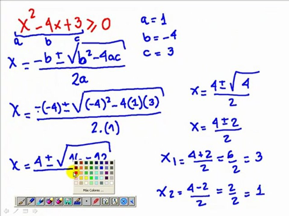 Inecuacion cuadratica