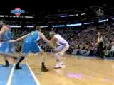 Kenyon Martin drives past a defender and finishes with autho